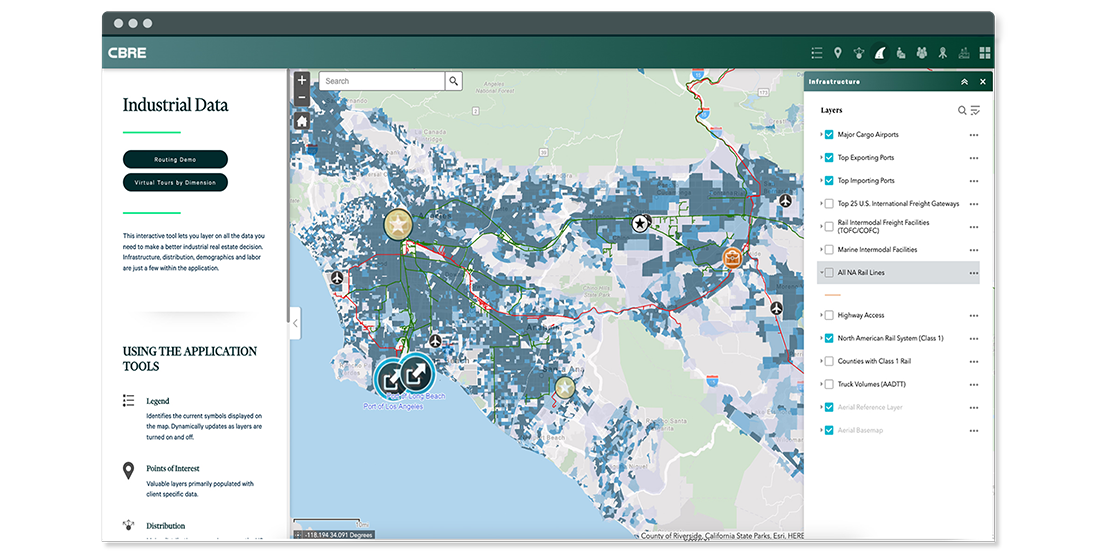 CBRE Dimension Industrial Data dashboard